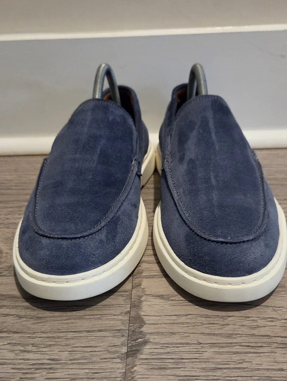 Allen Edmonds Hayes Blue Suede Slip-On Loafers Shoes - Size 8 D